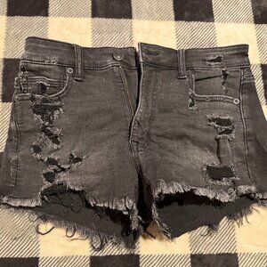 American Eagle Black Distressed Women's Jean Shorts